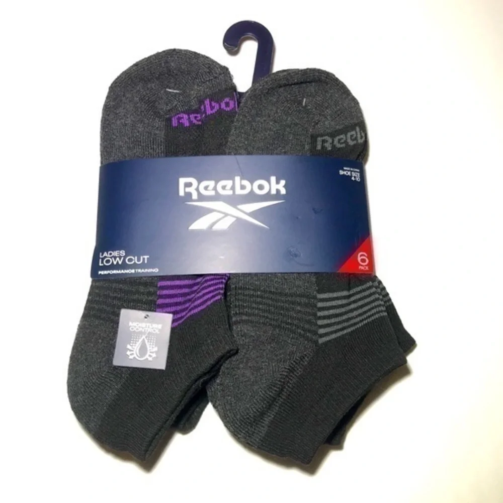 Reebok women’s low cut socks black 6 pack size 4-10